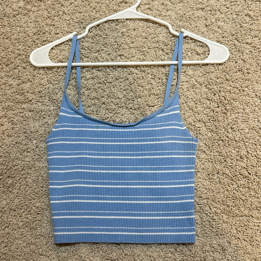 Pacsun blue and white striped tank top